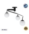 GLOBOSTAR® SELINA 01089 Μοντέρνο Φωτιστικό Οροφής με Ντουί 3 x E27 AC 220-240V IP20 - Μαύρο & Λευκό - Μ60 x Π60 x Υ45cm